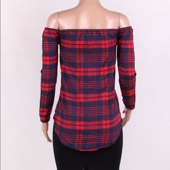 🚨Flash Sale! Piper off-the-shoulder plaid top - Picture 5 of 6